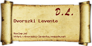 Dvorszki Levente névjegykártya