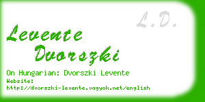 levente dvorszki business card